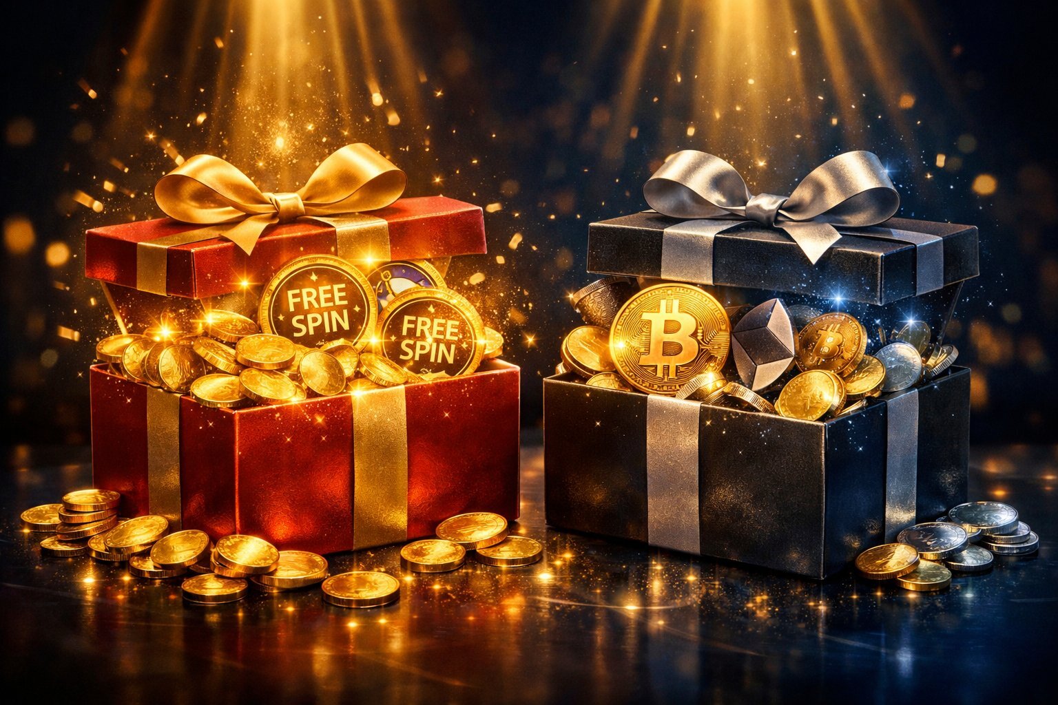 Dois pacotes de bônus de boas-vindas no MyEmpire Casino: giros grátis e criptomoedas